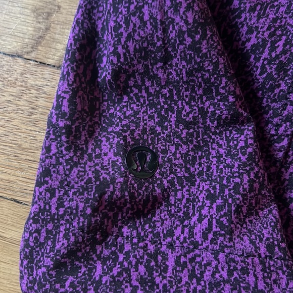 Lululemon casual shorts, size 4, magenta and black, gently used - Picture 2 of 3